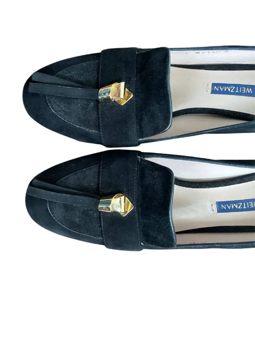 Stuart Weitzman Martha Microknot Black Suede Loafer Pumps Heels Sz 6